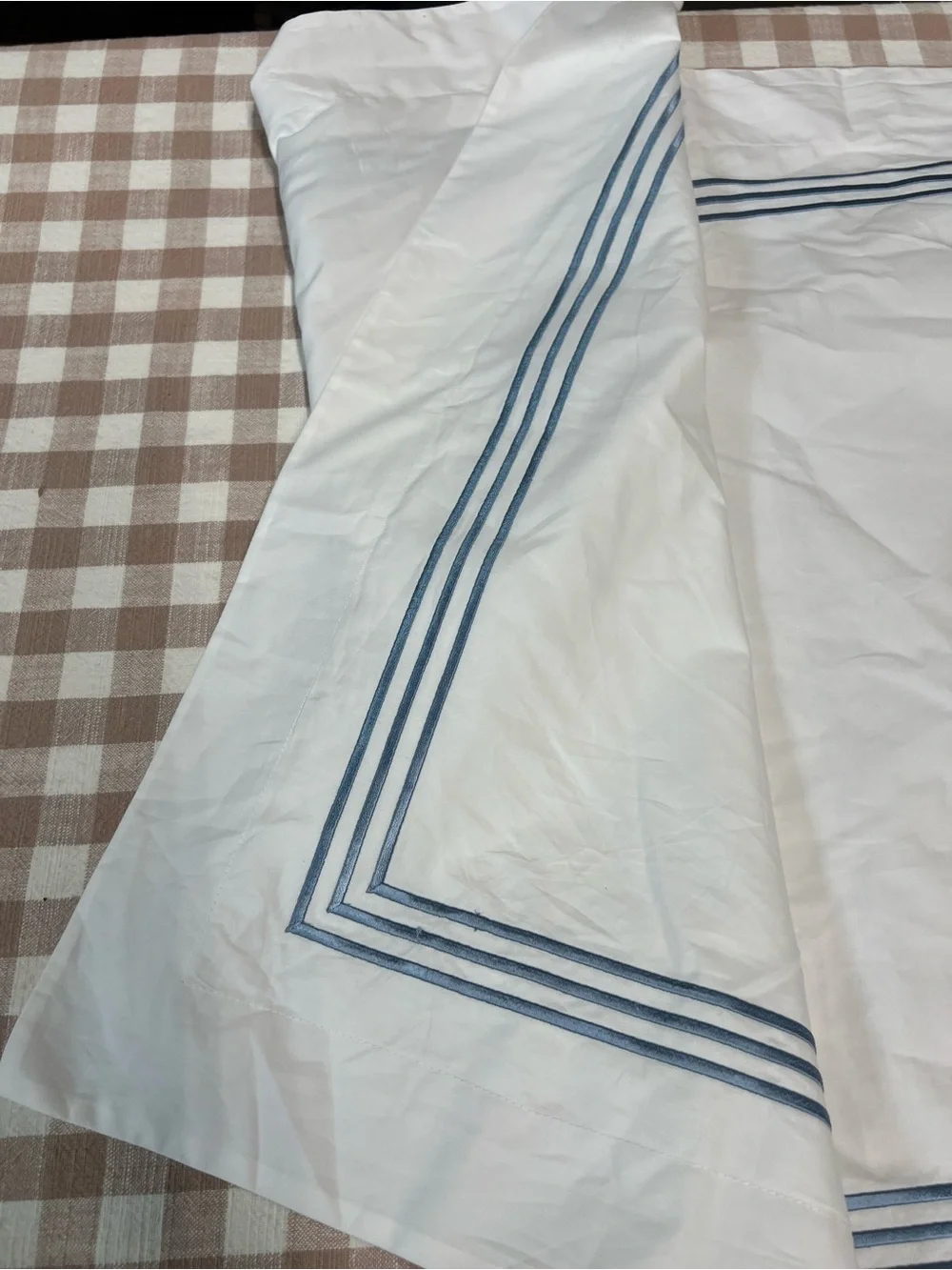 Pottery Barn grand pillow shams set of 2 blue embroidered bedding